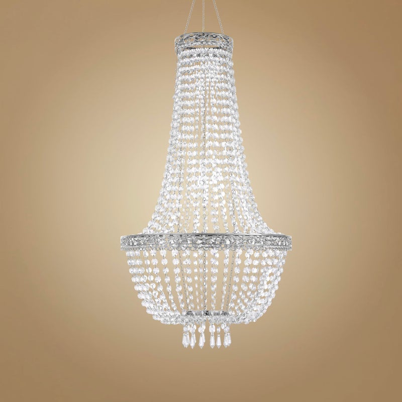 FlavorThings 4 Tiers Large Wedding Chandelier,Faux Crystal Iridescent Beaded Swag Chandelier, 24" Wide 3 Ft Long,Great idea for Centerpieces Decorations and Any Event Party Prom Home Decor - Image 2